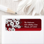 White Daisies on Burgundy kerstlabels Etiket (Insitu)