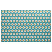 White Daisies on Dark Turquoise Floral Stof (Yard (91,4 cm))