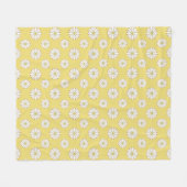 White Daisies on Golden Yellow Fleece Deken (Voorkant (Horizontaal))