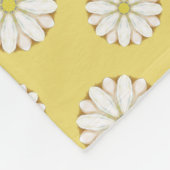 White Daisies on Golden Yellow Fleece Deken (Hoek)
