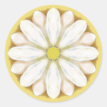 White Daisies on Golden Yellow