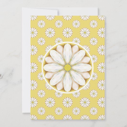 White Daisies on Golden Yellow Summer Picnic Kaart (Achterkant)