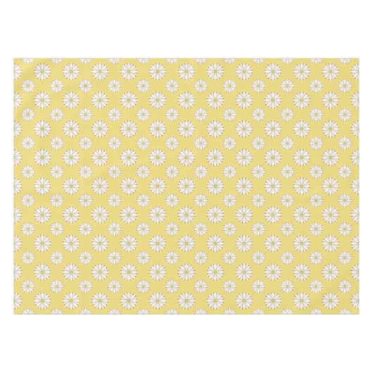 White Daisies on Golden Yellow Tafelkleed (Voorkant (Horizontaal))