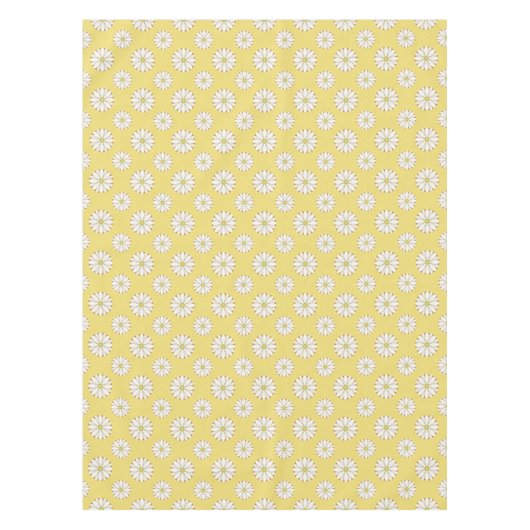White Daisies on Golden Yellow Tafelkleed (Voorkant)