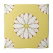 White Daisies on Golden Yellow Tegeltje (Voorkant)