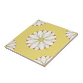 White Daisies on Golden Yellow Tegeltje (Zijkant)