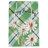 White Daisies on Green Play Medium Cadeauzakje (Voorkant)
