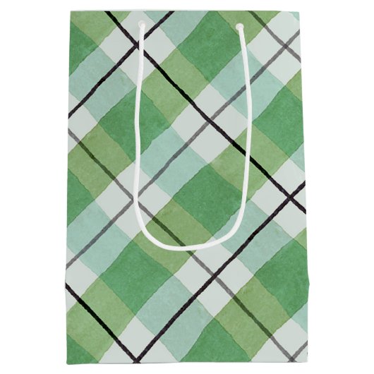 White Daisies on Green Play Medium Cadeauzakje (Achterkant)