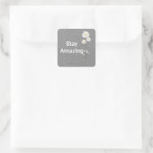 White Daisies on Pin Stippen Vierkante Sticker (Tas)