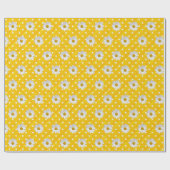 White Daisies on Polka Dots Cadeaupapier (Vlak)