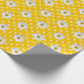 White Daisies on Polka Dots Cadeaupapier (Hoek)