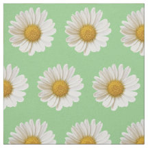 White Daisies on Sage Green Floral