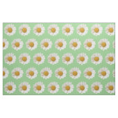 White Daisies on Sage Green Floral Stof (Fat Quarter)