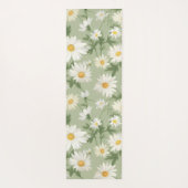 White Daisies On Sage Green Yogamat (Achterkant)