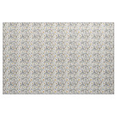 White Daisies on Silver Grey Floral Pattern Stof (Fat Quarter)