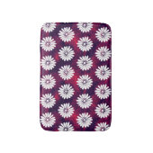 White Daisies on Smoky Burgundy & Paars Badmat (Voorkant Verticaal)