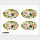 White Daisies Ovale Sticker (Vel)