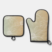 White Daisies Ovenwant & Pannenlap Set (Voorkant)