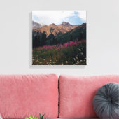 White Daisies Paars Fireweed Talkeetna Mtns. Canvas Afdruk (Insitu (Woonkamer))