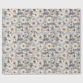 White Daisies Pattern Cadeaupapier (Vlak)