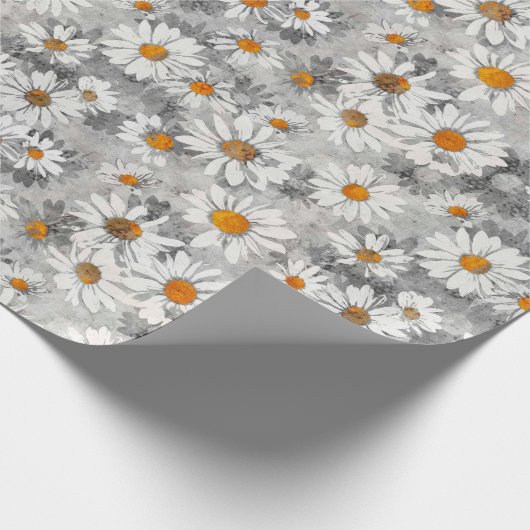 White Daisies Pattern Cadeaupapier (Hoek)
