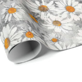 White Daisies Pattern Cadeaupapier (Rol Hoek)
