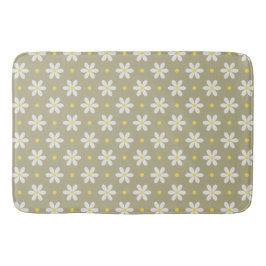 White Daisies Pattern Custom Background Badmat