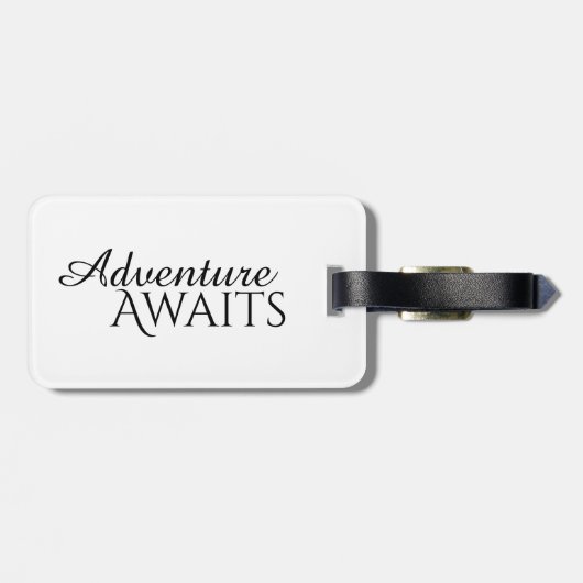 White Daisies Pattern in Paars Travel Quote Bagagelabel (Achterkant horizontaal)