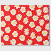 White Daisies Pattern met White Stippen Cadeaupapier (Vlak)