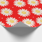 White Daisies Pattern met White Stippen Cadeaupapier (Hoek)