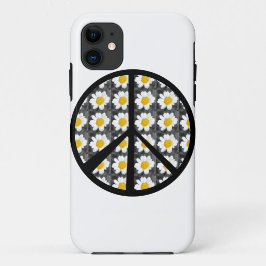 White Daisies Peace Sign Case-Mate iPhone Case (Achterkant)