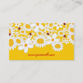 White Daisies Spring Flowers Ladybugs-profielkaart Visitekaartje (Achterkant)