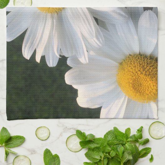 White Daisies Theedoek (Gevouwen)