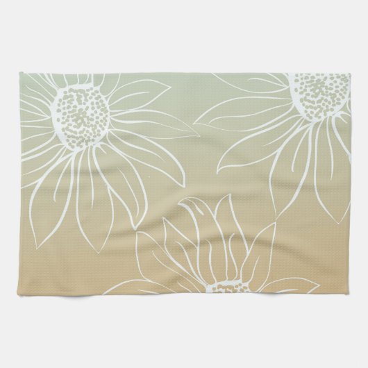 White Daisies Theedoek (Horizontaal)