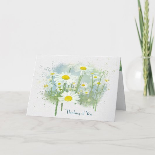 White Daisies Thinking of You Kaart (Voorkant)