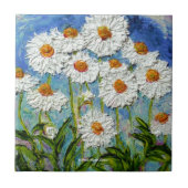 White Daisies Tile Tegeltje (Voorkant)