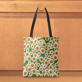 White Daisies Tote Bag