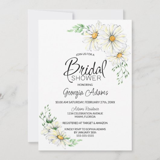 White Daisies Vrijgezellenfeest Kaart (Voorkant)