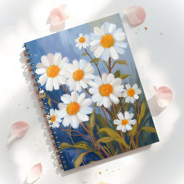 White Daisies Watercolor Flowers Painted Planner