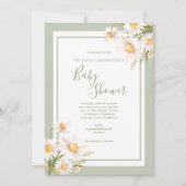 White Daisies Waterverf Baby shower Kaart (Voorkant)