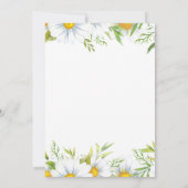 White Daisies Waterverf Script Wedding Invitation Kaart (Achterkant)