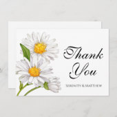 White Daisies Waterverf Summer Floral Hartelijk da Bedankkaart (Voorkant / Achterkant)