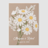 White Daisies Wedding Jubileum Beige Insert Vellum Uitnodigingen (Voorkant)