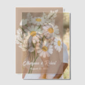 White Daisies Wedding Jubileum Beige Insert Vellum Uitnodigingen (Offset (Koppel))