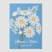 White Daisies Wedding Jubileum Blauw Insert Vellum Uitnodigingen (Voorkant)