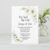 White Daisies Wedding Reception Kaart (Staand voorkant)