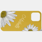White Daisies Whimsical Boho Gold Case-Mate iPhone Case (Achterkant (horizontaal))
