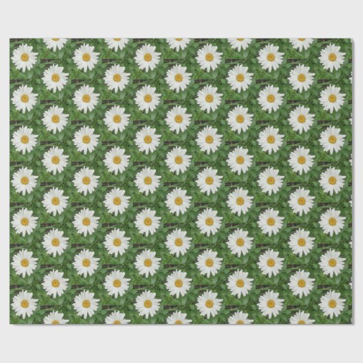 White Daisies Wrapping Paper Cadeaupapier (Vlak)
