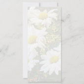 White Daisies Yellow and grijy Script Wedding Menu (Achterkant)