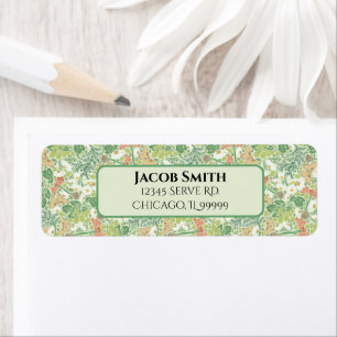 White Daisies Yellow Butterflies Return Address Etiket